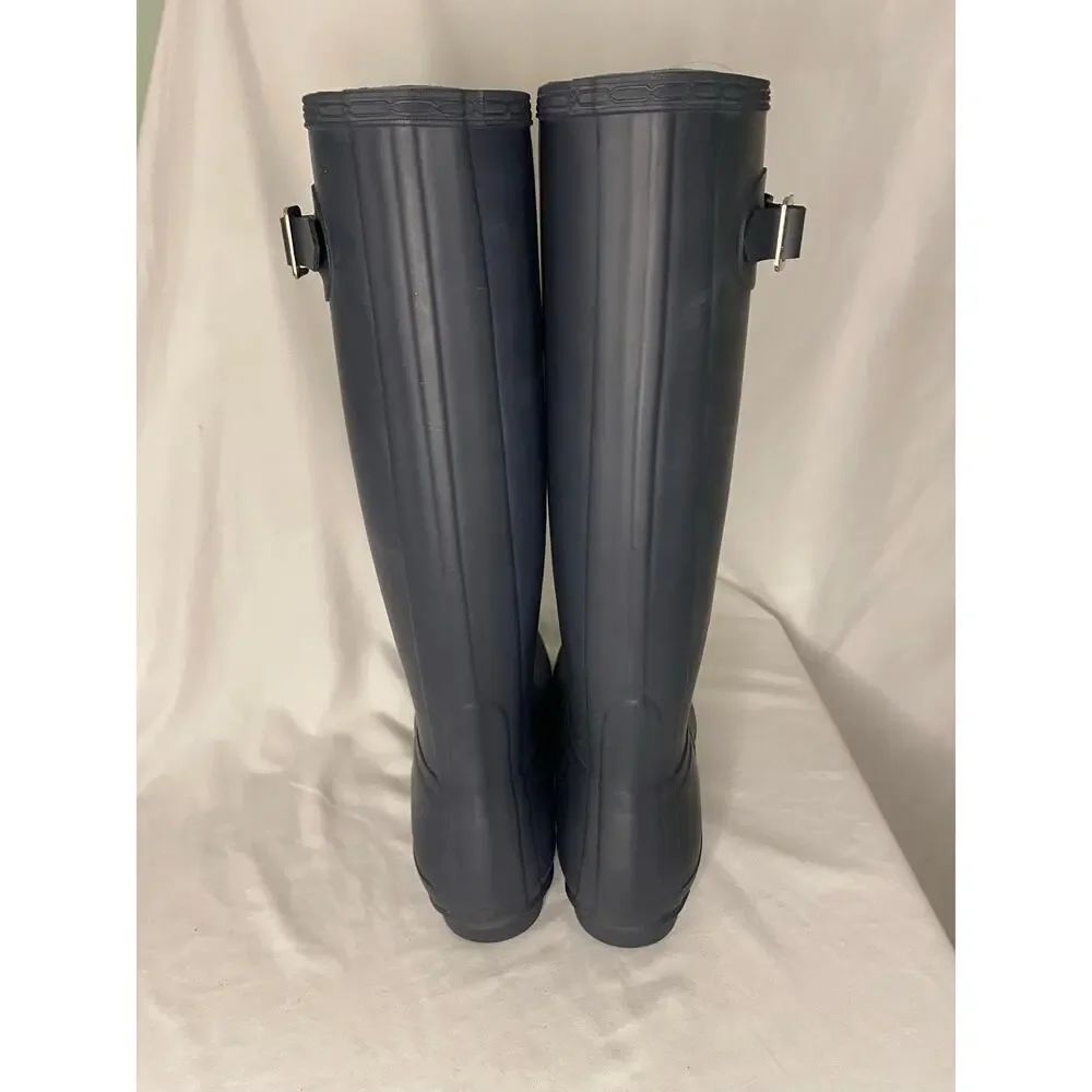Hunter Original Womens Tall Rain Boots Navy Blue Size 11 Snow Waterproof EUC